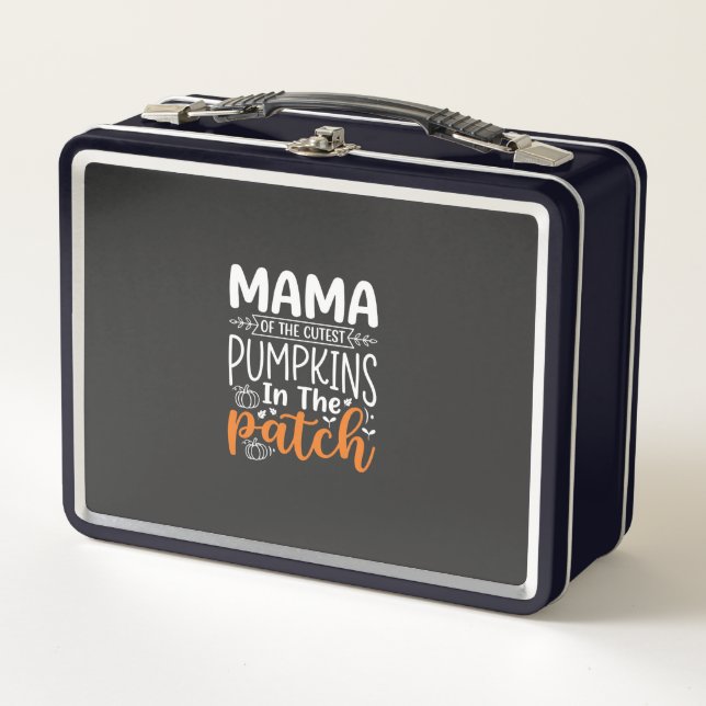 Mama Pumpkins Patch Halloween Design_1 Metall Brotdose (Vorderseite)