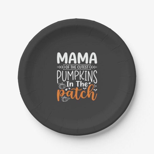 Mama Pumpkins Patch Halloween-Design_1 Pappteller (Vorderseite)