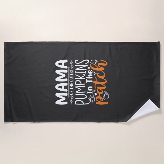 Mama Pumpkins Patch Halloween Design_1 Strandtuch (Vorderseite)