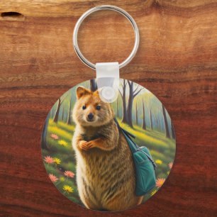 Mama Quokka bereit zum Einkaufen, Keyring Schlüsselanhänger