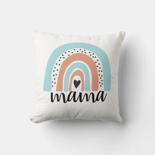 Mama Rainbow Blue Peach Kissen