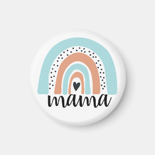 Mama Rainbow Blue Peach Magnet