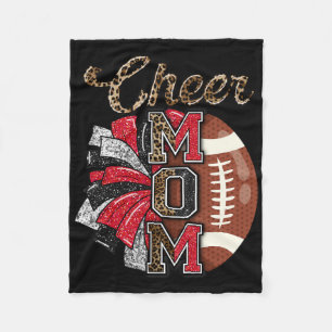 Mama Red Black Pom Leopard Fleecedecke