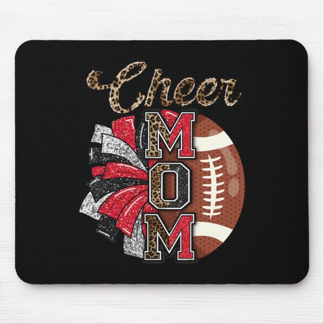 Mama Red Black Pom Leopard Mousepad (Vorne)