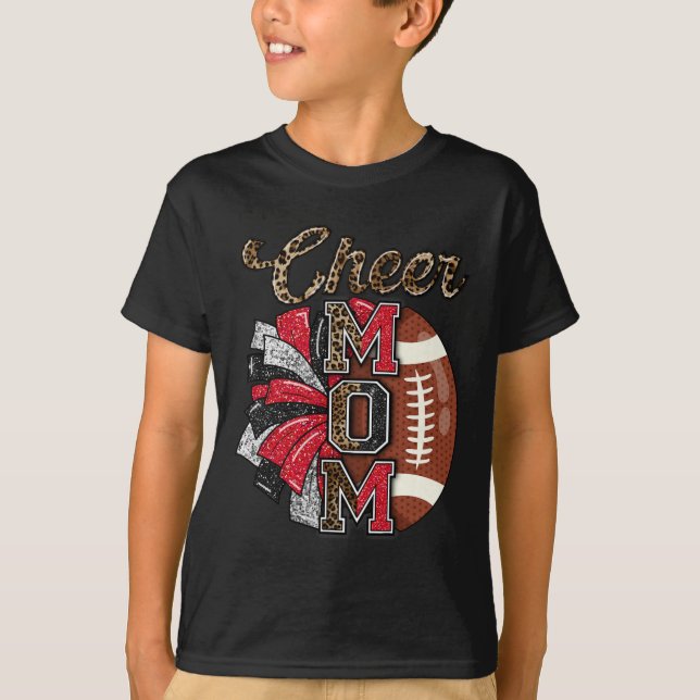 Mama Red Black Pom Leopard T-Shirt (Vorderseite)