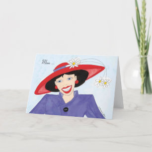 Mama Red Hat Birthday Karte