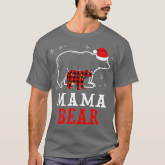 Mama Red Kariert Bear Mama Weihnachten Pajama Matc T-Shirt