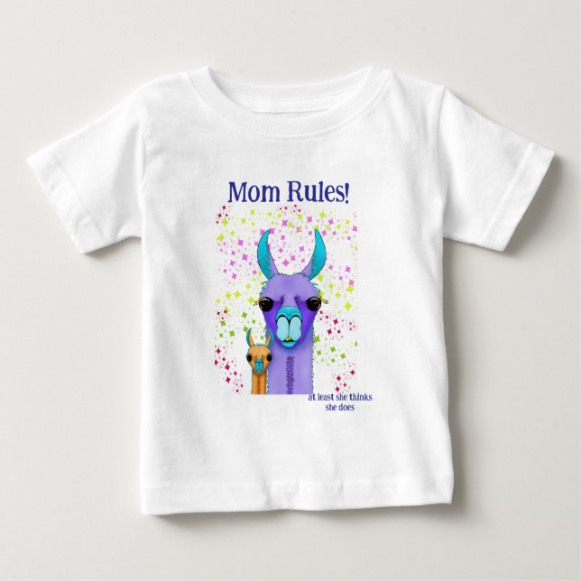 Mama Regeln Momma Lama & Baby T-shirt (Vorderseite)
