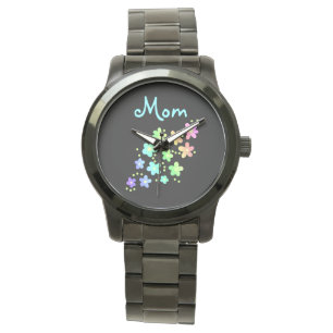 "Mama" Regenbogen-Blume Armbanduhr