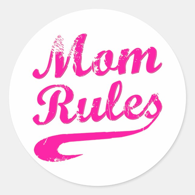 Mama regiert Funny Sprichwort Sticker (Vorderseite)