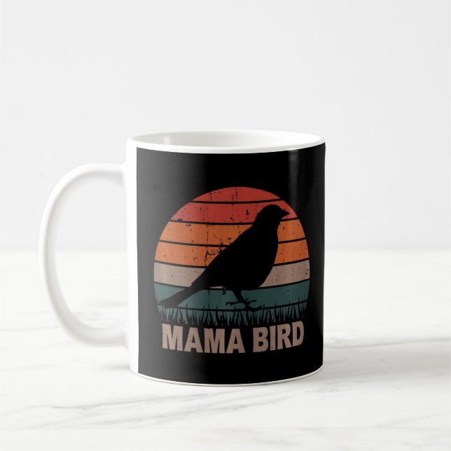 Mama Retro Birds Design F von Mama Bird Mother Mot Kaffeetasse (Links)