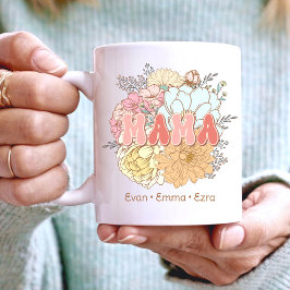 Mama, Retro-Blume, Mama, Kindernamen Kaffeetasse