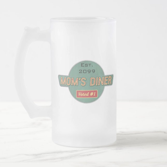 Mama Retro Diner Trinkbehälter Mattglas Bierglas (Links)