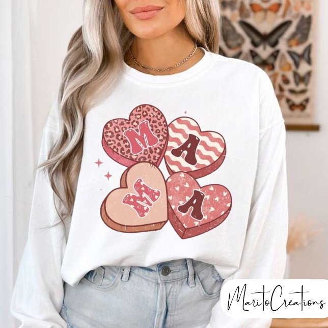 Mama Retro Groovy,Hearts Mama, Mother's Day,  Sweatshirt (Von Creator hochgeladen)