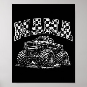Mama Retro-Monstertruck-Familien-Crew-Geburtstag Poster