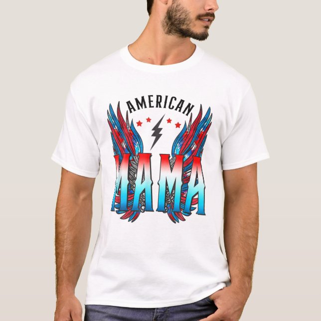 Mama Retro Wings Retro T-Shirt (Vorderseite)