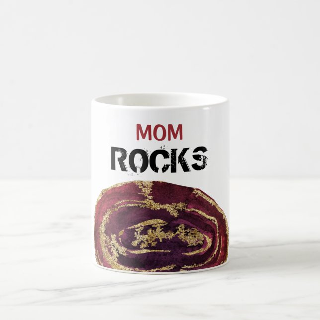 *~* MAMA Rocks Agate Gold Glitzer Stone Lapidär Kaffeetasse (Mittel)