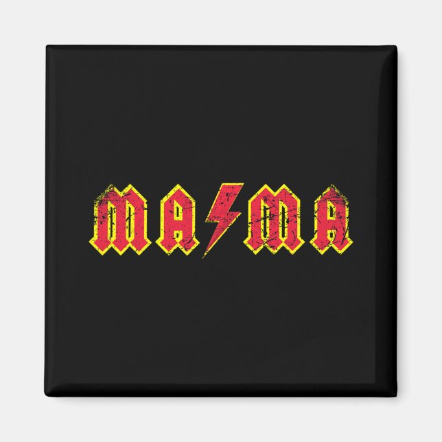 Mama Rocks Rock And Roll Mother's Day New Moms Dis Magnet (Vorne)