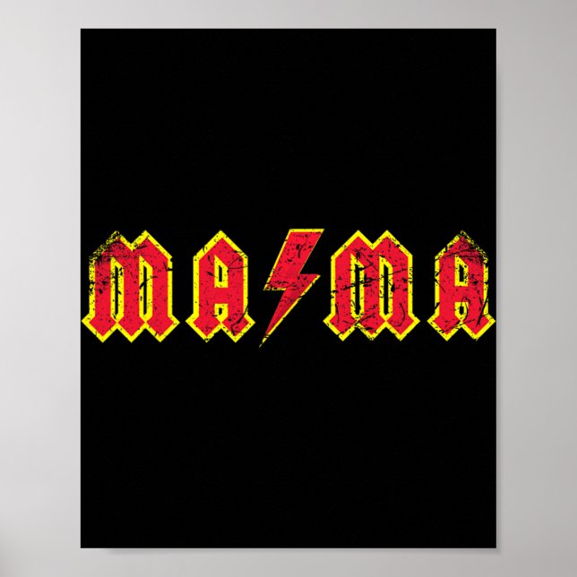 Mama Rocks Rock And Roll Mother's Day New Moms Dis Poster (Vorne)