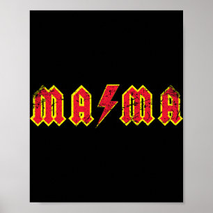Mama rockt Rock And Roll Muttertag Neue Mütter Dis Poster