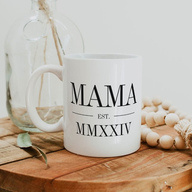 Mama Roman Numeral Year etabliert Kaffeetasse (Von Creator hochgeladen)