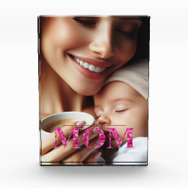 MAMA Rosa Blumenschrift Personalisiert Vertikal Fotoblock