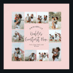 Mama rosa elegante moderne minimale Foto Collage Poster<br><div class="desc">Weltbeste Mama Drehbuch elegante moderne minimale mädchenhafte rosa personalisierte Foto Collage einfache saubere Linien Familie Geschenk Druck.</div>