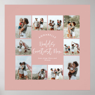 Mama rosa elegante moderne minimale Foto Collage Poster