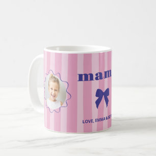 Mama Rosa Streifen mit Fotos und kokettem Bogen Kaffeetasse