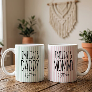 Mama Rosa Streifen Muttertag Personalisiert Kaffeetasse