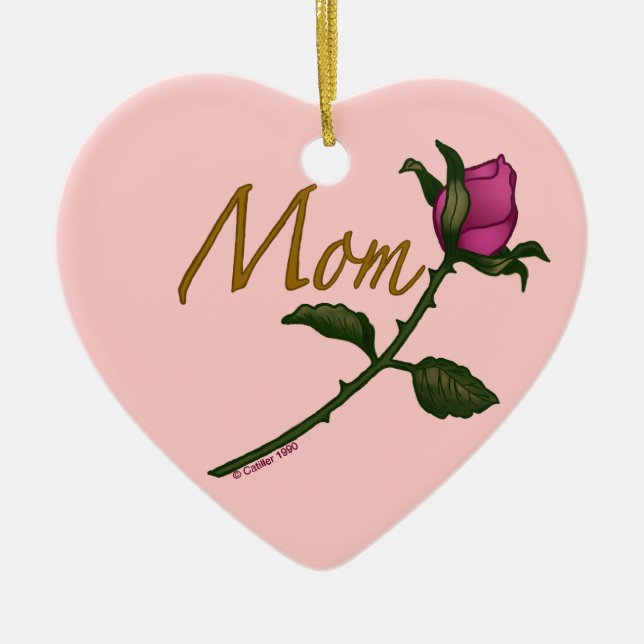 Mama Rose Rosenknospe Keramik Ornament (Vorne)