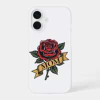 Mama Rose Vintage Tattoo-Stil Rotes Rosenbanner iP