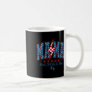 Mama Rot Weiß und fällig am 4. Juli Schwangerschaf Kaffeetasse