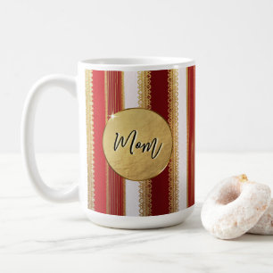 Mama rote Bougie-Streifen personalisierte Kaffeeta Kaffeetasse