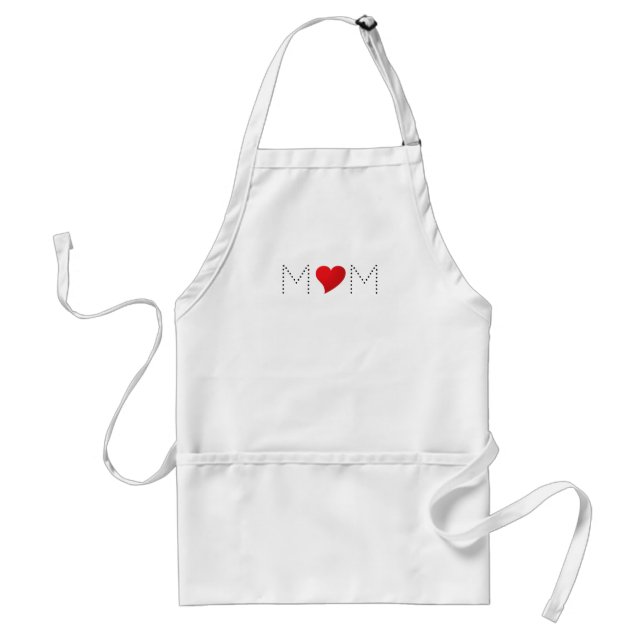 Mama Rotes Herz Moderne Typografie niedliche weiße Schürze (Vorne)