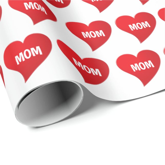 Mama Rotes Herzmuster elegant, modern niedlich Geschenkpapier (Rolleneckpunkt)