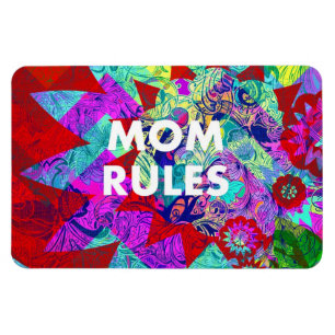 MAMA RULES farbenfrohe Blumenmütter Tagesgeschenke Magnet