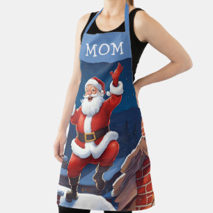 Mama Santa Dancing auf den Dächern Blau Schürze