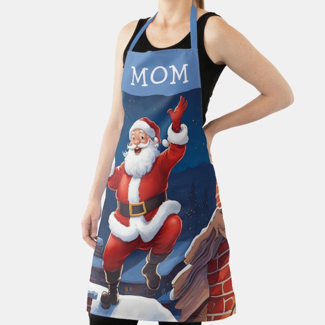 Mama | Santa Dancing auf den Dächern Blau Schürze (InSitu)