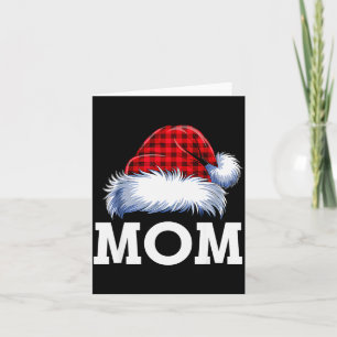 Mama Santa Rotkariert Weihnachten Familie passende Karte