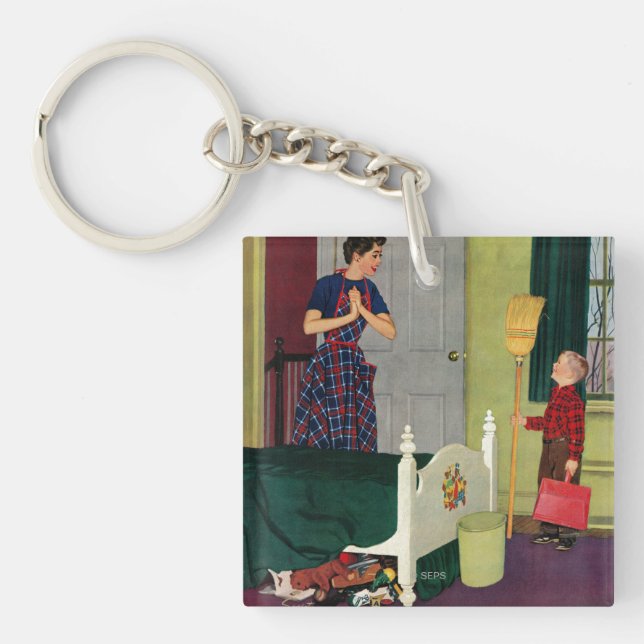 Mama, säuberte ich meinen Raum! Schlüsselanhänger (Vorderseite)