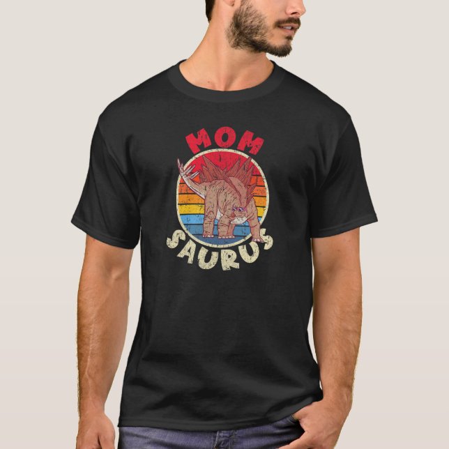 Mama Saurus I Stegosaurus T-Shirt (Vorderseite)