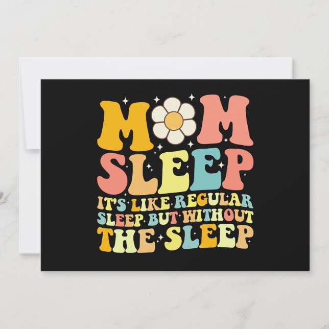 Mama Schlafen Muttertag Groovy Retro Einladung (Vorderseite)