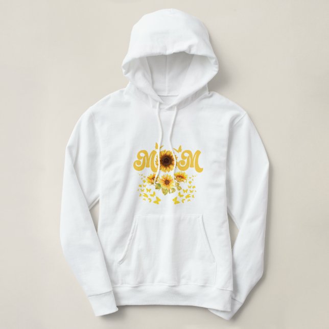 Mama Schöne Sonnenblumen mit Schmetterlingen Hoodie (Design vorne)