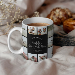 Mama Schwarz elegante moderne minimale Foto Collag Tasse