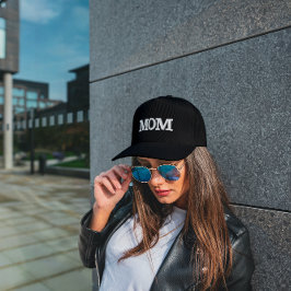 Mama Schwarz-Weiß bestickte Baseballkappe