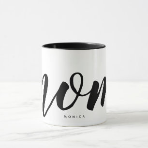 Mama Schwarz-Weiß-Minimalistische Typografie Tasse