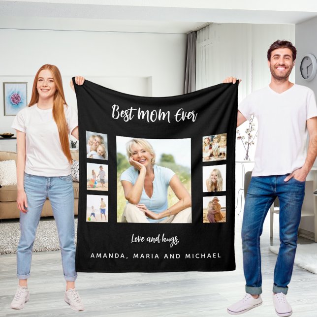 Mama Schwarz-weißes Foto Collage Muttertag Fleecedecke (Von Creator hochgeladen)