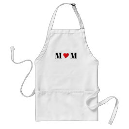 Mama Schwarz-weißes rotes Herz Moderne Typografie  Schürze