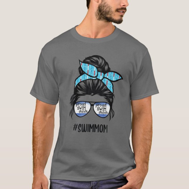 Mama Schwimmen Baden Haare Mama schwimmen T-Shirt (Vorderseite)